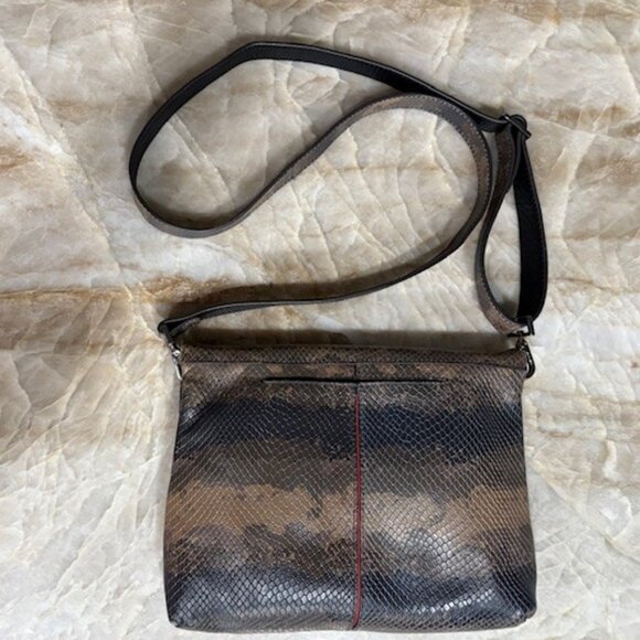 HAMMITT VIP Medium Java Snake Crossbody Clutch Bag Purse Brown Leather GUC - Picture 5 of 14